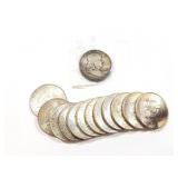 12 - HALF DOLLARS KENNEDY 1964; HALF DOLLAR