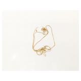19g 14k yg thin chain with 14k yg K pendant;