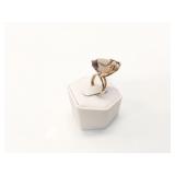 7g 14k yg ring with large brown pear shaped