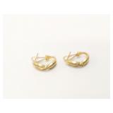 5.4g 14k yg pr earrings with several diamond