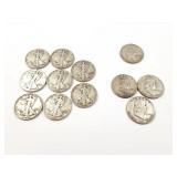 8 - HALF DOLLARS WALKING LIBERTY 1937-1945; HALF