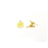6.2g 10k yg thin chain with religious pendant;