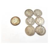 6 - HALF DOLLARS BARBER 1835-1911; HALF DOLLAR