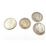 3 - HALF DOLLARS BARBER 1915; HALF DOLLAR WALKING