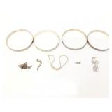 13.8g .925 bangle bracelet; 19.1g .925 bangle
