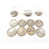 8 - HALF DOLLARS WALKING LIBERTY 1941-1945; HALF