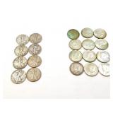 8 - HALF DOLLARS WALKING LIBERTY 1936-1945; 12 -
