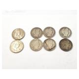 2 - HALF DOLLARS BARBER 1912 & 1914; 4 - HALF