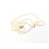1.9g 14k wg clasp on a double strand pearl