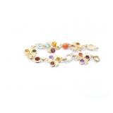 13.4g 14k yg bracelet with multicolored stones;