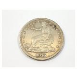 1876 S trade dollar;