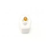 3g unmkd but tested 14k yg ring with orange