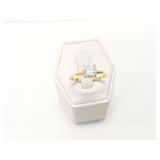 3.5g 10k yg ring with approx 1.25ct euro cut