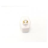 3.7g 14k yg ring with large pear shaped stone;