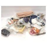 4 JEWELRY PIECES; LEATHER COIN PURSE; POUCH; PIN,