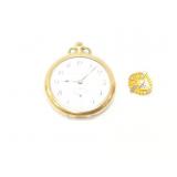 2.3g 10k yg pin; gold toned hamilton pocket watch