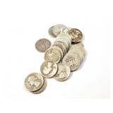 25 - QUARTERS WASHINGTON 1934-1959;
