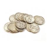 15 - HALF DOLLARS WALKING LIBERTY 1934-1946;