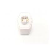 3g 14k diamond cluster ring;