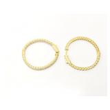 9.8g 14k yg hoop earrings with several clear