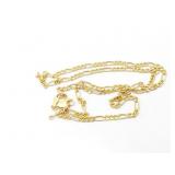 4.4g 14k yg broken figaro link chain;
