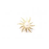 3g 14k yg single earring with white bead;