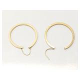 2.4g 14k yg pr hoop earrings;