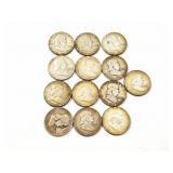 13 - HALF DOLLARS FRANKLIN 1949-1963;