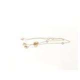 2.5g 18k yg thin chain with diamond chips;