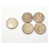 4 - DOLLARS PEACE 1922-1934; DOLLAR MORGAN 1883;