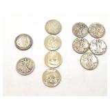 5 - HALF DOLLARS WALKING LIBERTY 1935-1943; 4 -