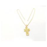 14.9g 14k yg rope chain with 14.6g 10k yg cross