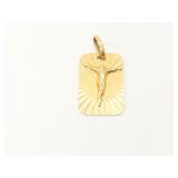2.9g 14k yg religious pendant;