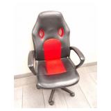 VERY NICE ROLLING OFFICE CHAIR- RED AND BLACK