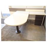 OFFICE - WRAP AROUND DESK- FILE CABINET AND FLOOR
