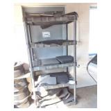 PLASTIC SHELVING UNIT WITH ALL FLOOR MAT CONTENTS