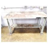 METAL WORK BENCH- APPROXIMATELY 60 INCHES BY 29