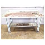 METAL WORK BENCH-APPROXIMATELY 60 INCHES BY 29