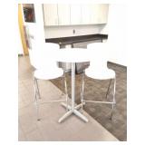 HIGH TOP ROUND TABLE WITH 2 MATCHING CHAIRS