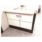 PARTS DEPARTMENT DESK AND FILING CABINET