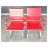 2- MACTHING VERY NICE RED CHAIRS