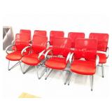 9 - MATCHING RED WAITING ROOM CHAIRS