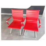 2 MATCHING VERY NICE RED CHAIRS
