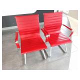 2- VERY NICE MATCHING RED CHAIRS