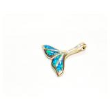 PENDANT, GOLD OPAL SILVER, 3.3G
