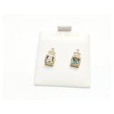 EAR RING, MYSTIC STONE, 14K GOLD, 1.8G