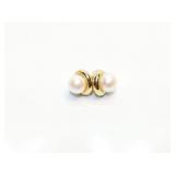 EAR RING, 7MM PEARL, 14K GOLD,