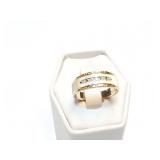 RING, LADYS, 14K GOLD, 5 SINGLE CUT CENTER?, 3.8G