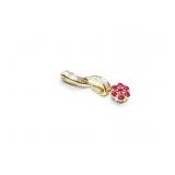 PENDANT, 14K GOLD, DIAMOND/ RUBY, 2.4G