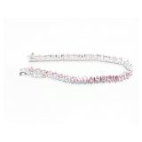 NECKLACE, STERLING SILVER, CZ, 19G